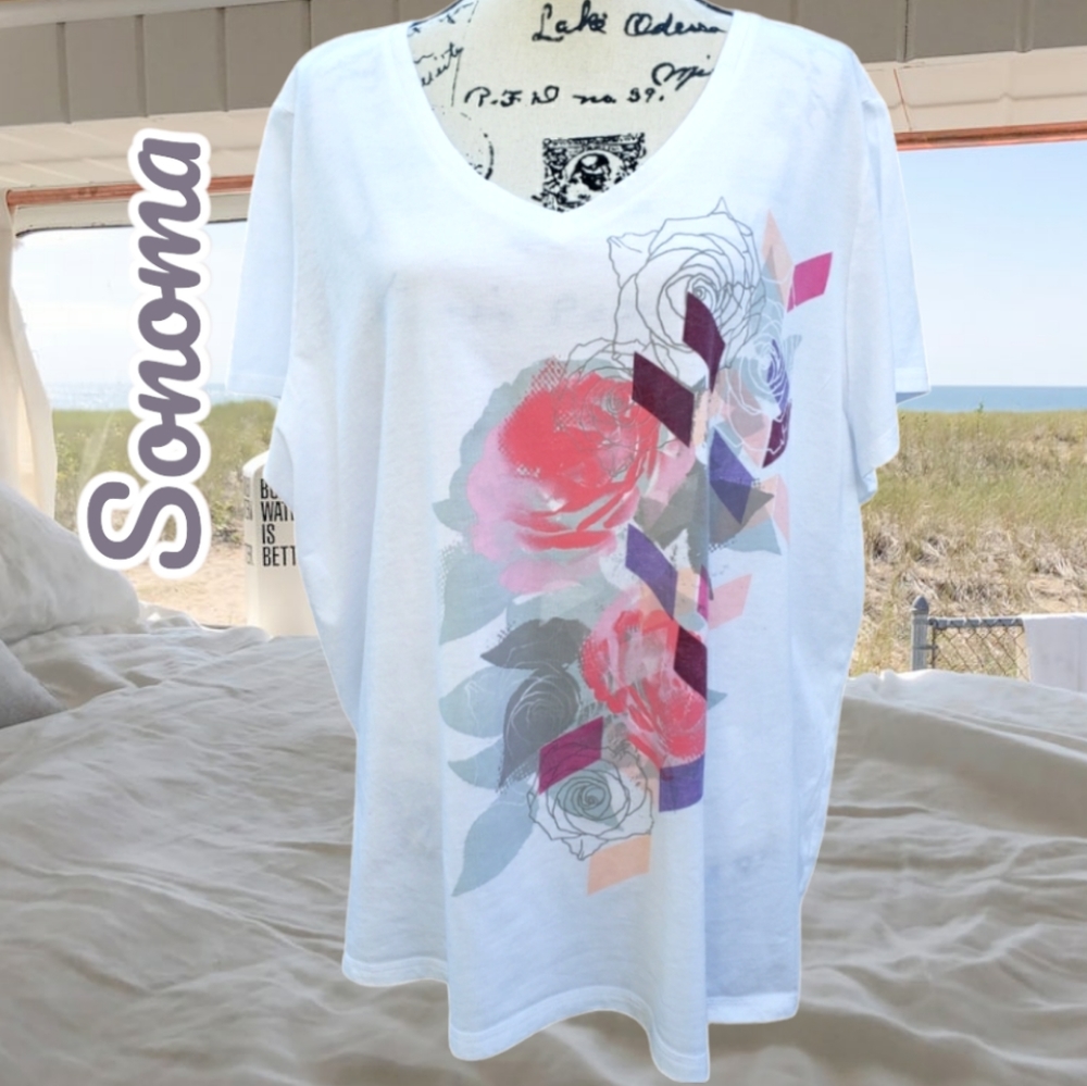 Sonoma White Rose Top